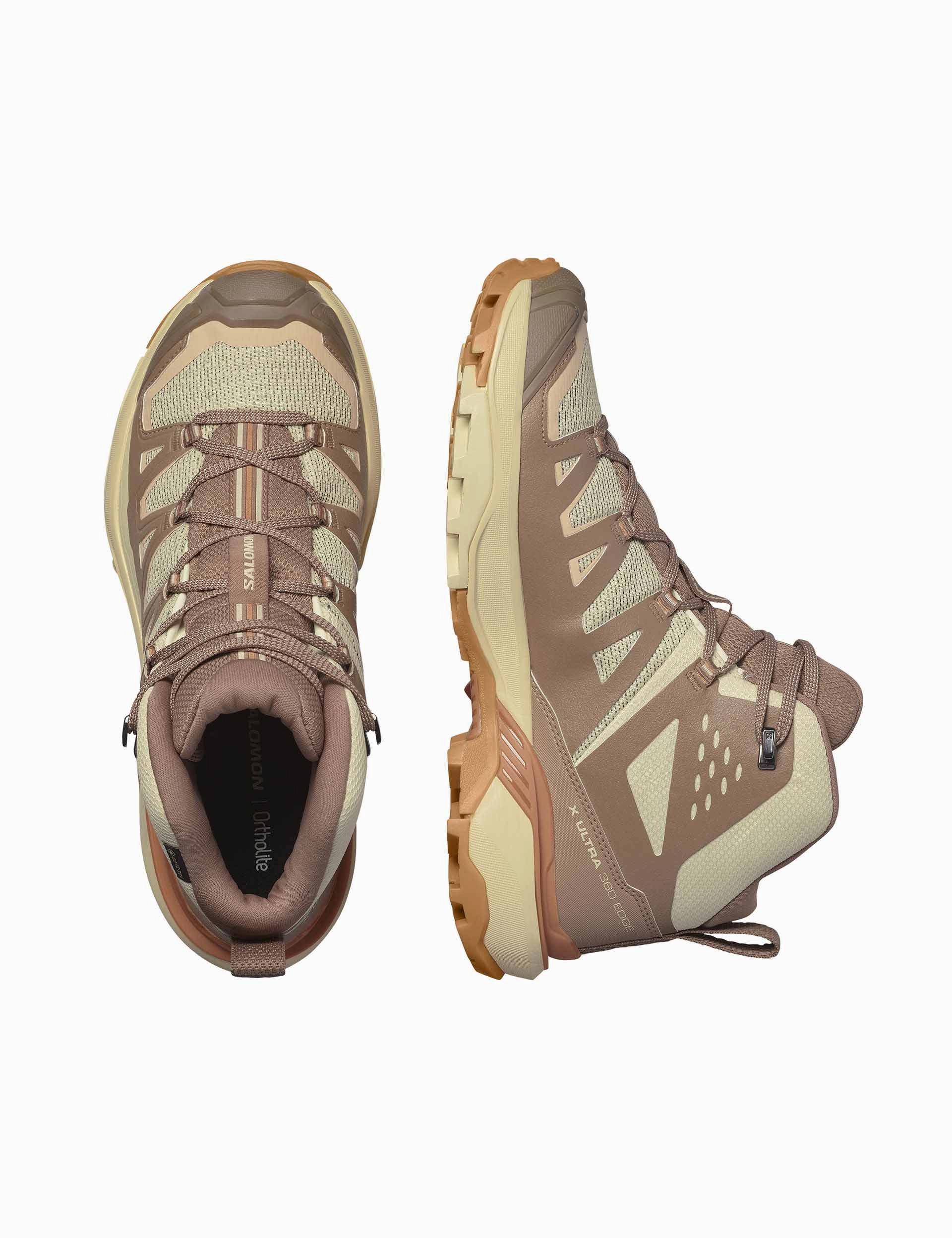 X Ultra 360 Edge Mid Gore-Tex - Shortbread/Raw Umber/Prairie Sunset Salomon high-performance outdoor shoes