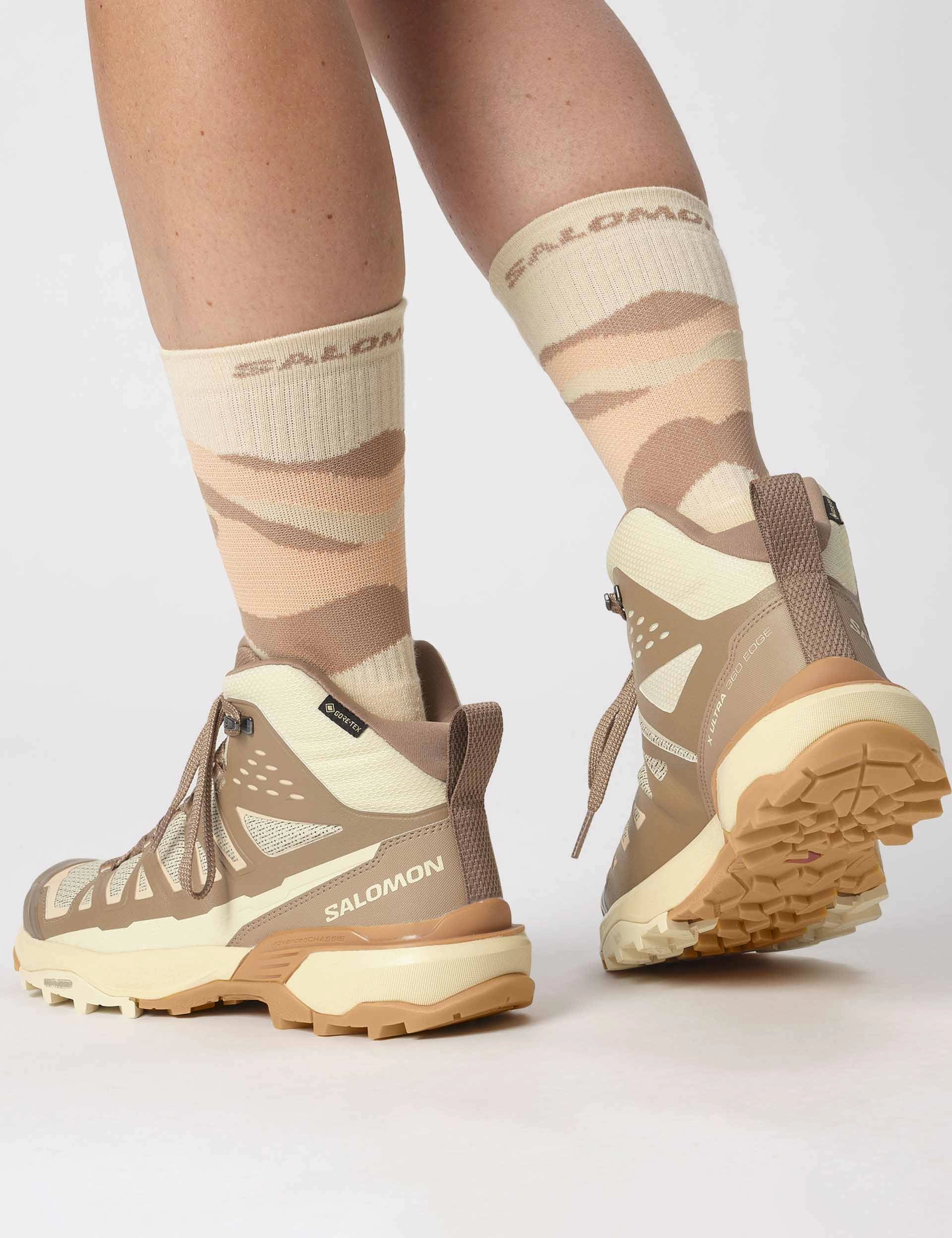 X Ultra 360 Edge Mid Gore-Tex - Shortbread/Raw Umber/Prairie Sunset Salomon high-performance outdoor shoes