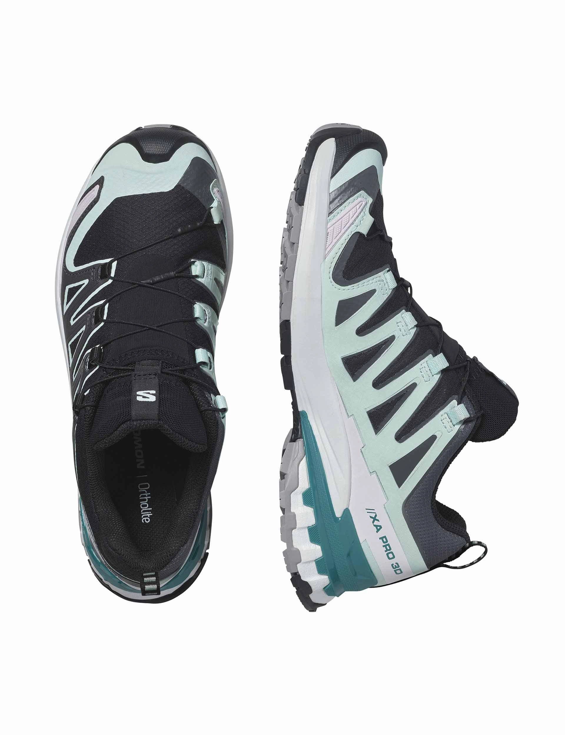 XA Pro 3D V9 Gore-Tex - Black/Bleached Aqua/Harbor Blue Salomon high-performance outdoor shoes