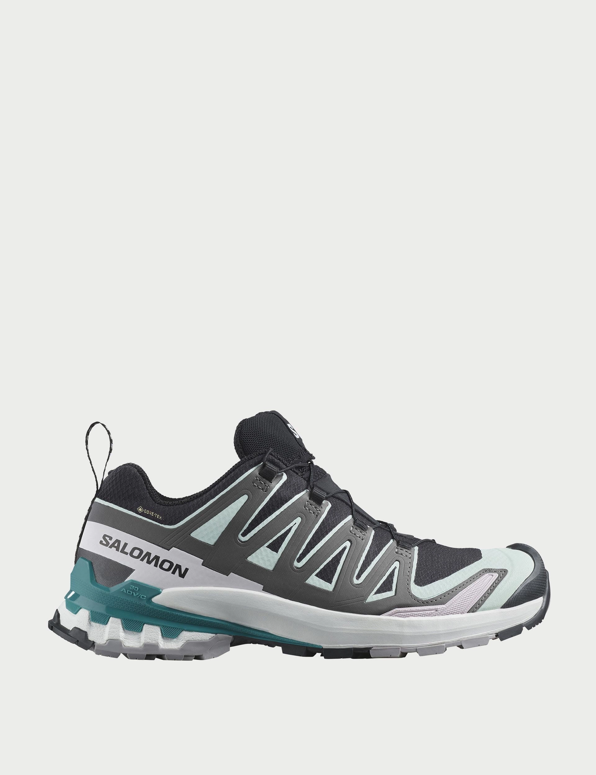 XA Pro 3D V9 Gore-Tex - Black/Bleached Aqua/Harbor Blue Salomon trail running shoes for rugged terrain