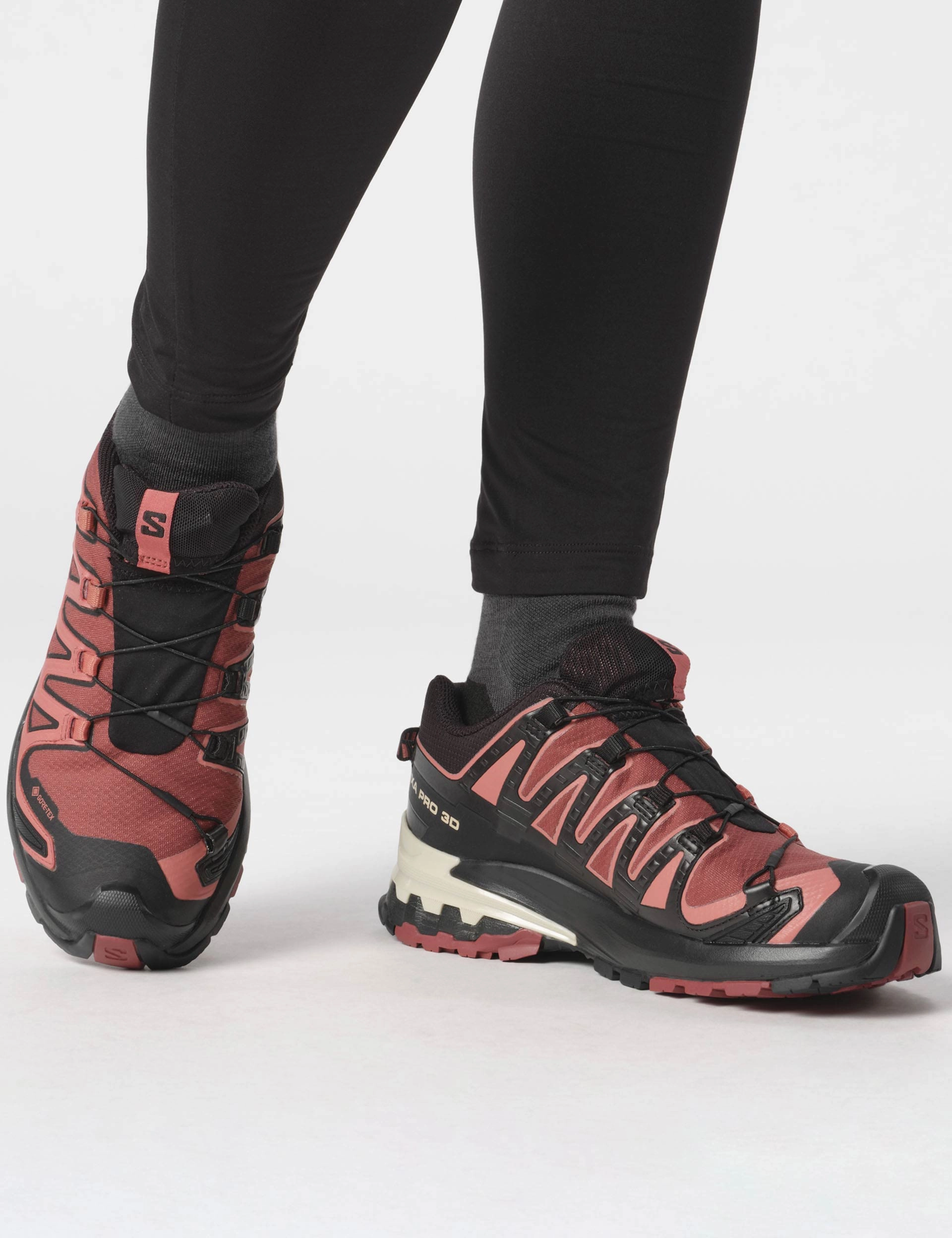 XA Pro 3D V9 Gore-Tex - Cow Hide/Black/Faded Rose Salomon high-performance outdoor shoes