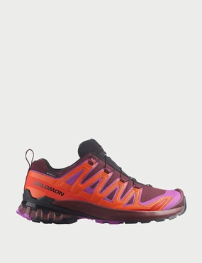 XA Pro 3D V9 Gore-Tex - Tawny Port/Red Orange/Willowherb Salomon trail running shoes for rugged terrain