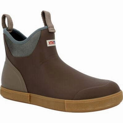 XTRATUF 6" ANKLE DECK BOOT MEN'S MEDIUM AND WIDE Xtratuf waterproof work boots